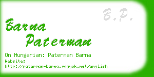 barna paterman business card